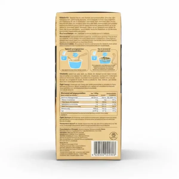 Back of Melvit buckwheat groats box with preparation method and nutrition facts