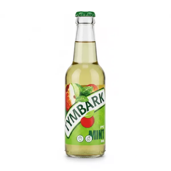 Tymbark Apple Mint Drink bottle front showing apple and mint label