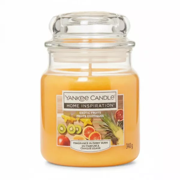 Yankee Candle Exotic Fruits fragrance candle in glass jar