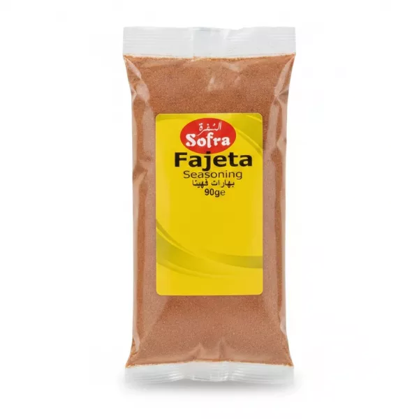 Sofra branded Fajeta seasoning powder 90g in transparent packet