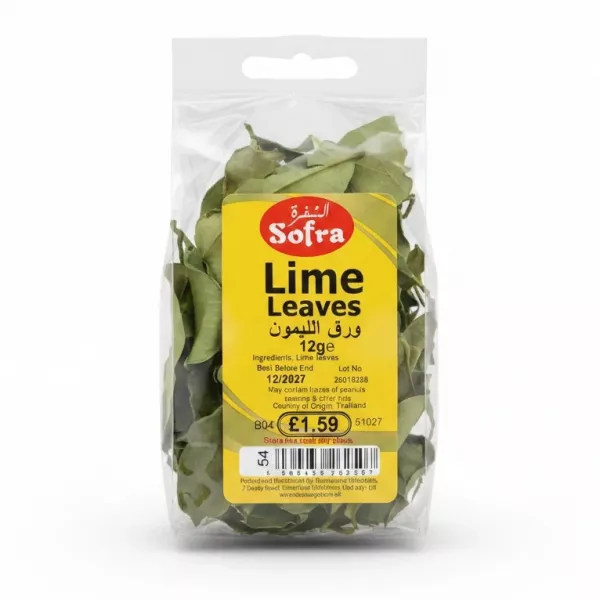 Pack of Sofra dried lime leaves front view