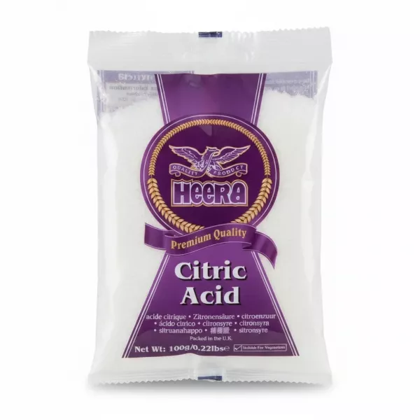 Heera Citric Acid powder 100g front packaging