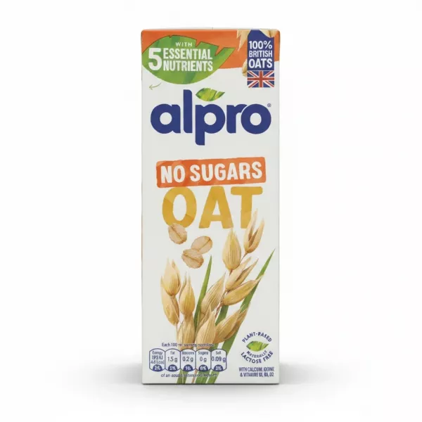 Alpro No Sugars Oat Drink carton front view