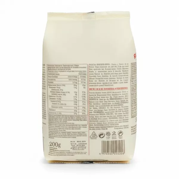 Back of Rummo Fusilli pasta package with nutritional info and ingredients