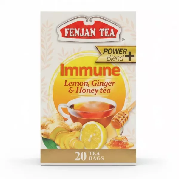 Box of Fenjan Tea Immune Lemon Ginger Honey with 20 tea bags