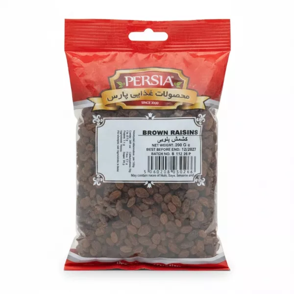 Pack of Persia Brown Raisins front view
