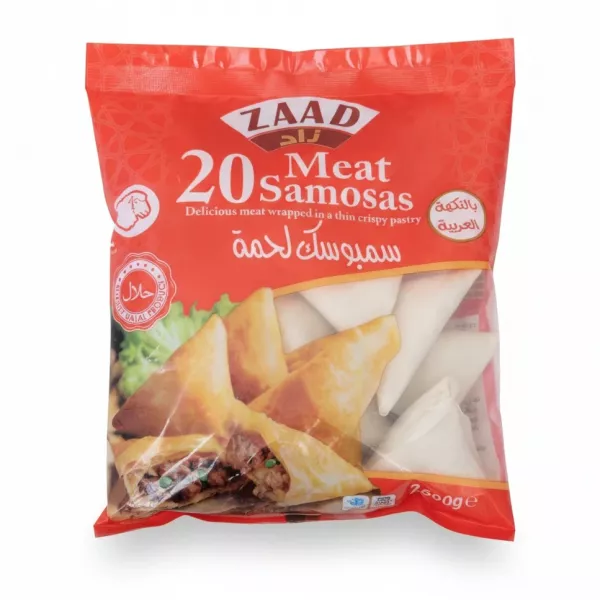 Bag of Zaad 20 Meat Samosas pack