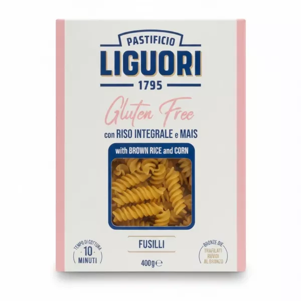 Liguori gluten free fusilli pasta box front view