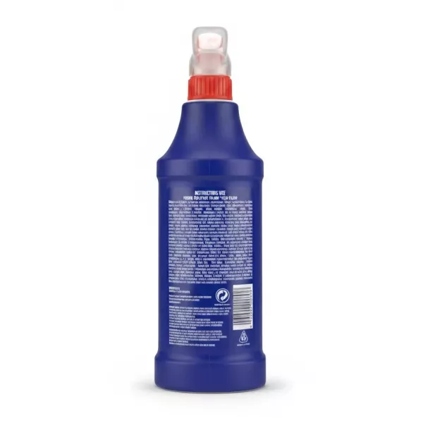 Domestos Power Foam Arctic Fresh bottle back view with instructions and ingredients