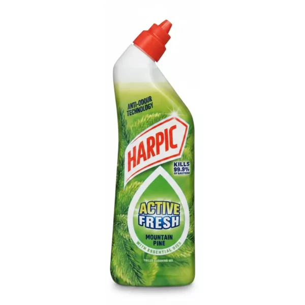 Harpic Active Fresh Mountain Pine toilet cleaning gel bottle front view