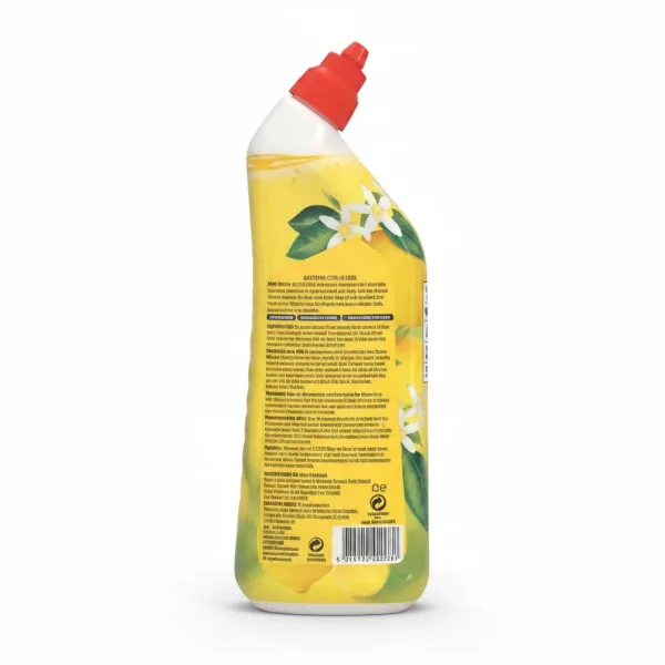 Harpic Active Fresh Citrus Zest Toilet Cleaning Gel back bottle with instructions and ingredients
