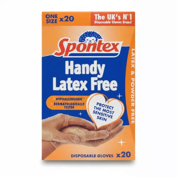 Spontex Handy Latex Free disposable gloves pack front view