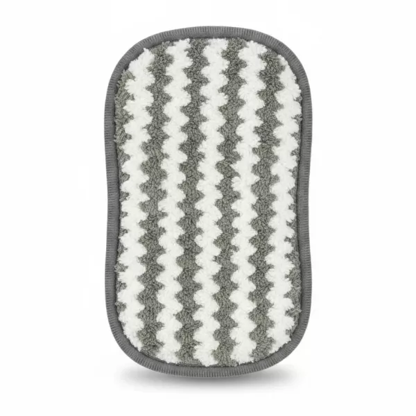 Minky anti-bacterial kitchen cleaning pad in grey and white zig-zag pattern