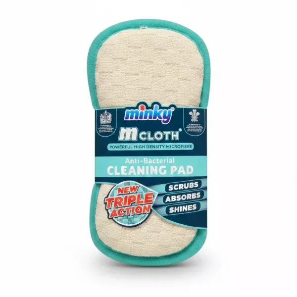 Minky Anti-Bacterial Cleaning Pad front view wrapped in packaging