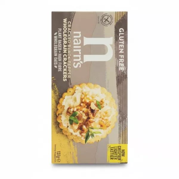 Pack of Nairn's cracked black pepper wholegrain crackers
