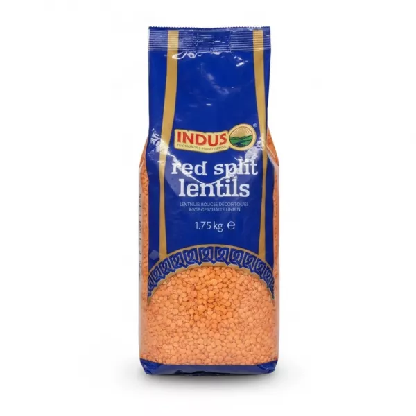 Indus Red Split Lentils 1.75kg bag front packaging