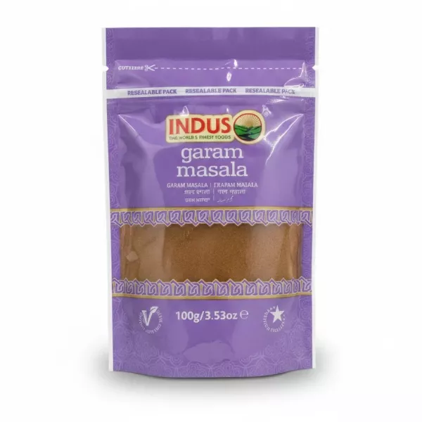Indus Garam Masala resealable spice pack front view
