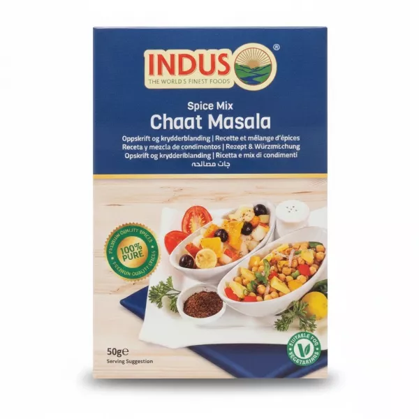 Indus Chaat Masala spice mix packaging front