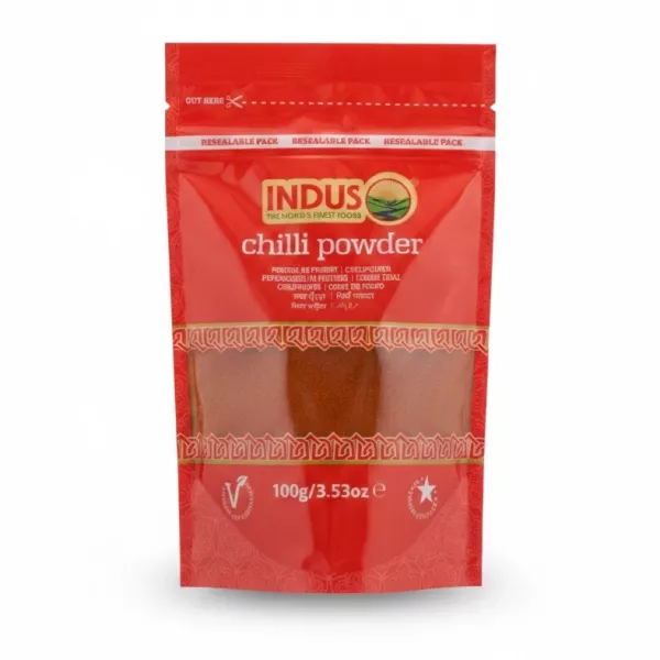 Indus brand red chilli powder pack front view