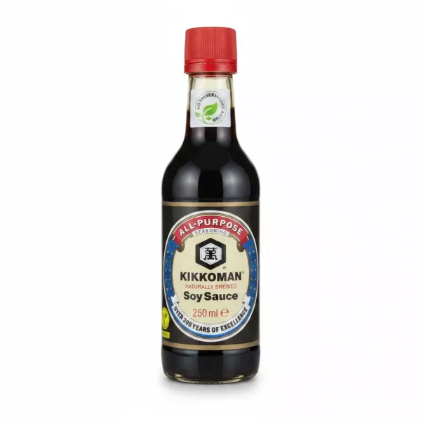 Kikkoman Naturally Brewed Soy Sauce 250ml front label