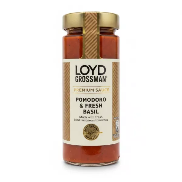 Jar of Loyd Grossman Pomodoro & Fresh Basil Sauce