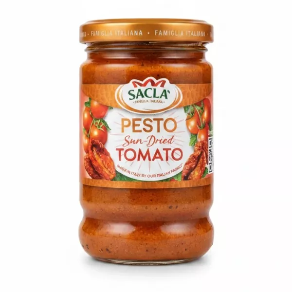 Sacla' Sun-Dried Tomato Pesto jar front view