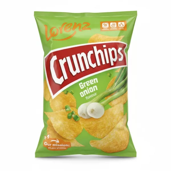 Bag of Lorenz Crunchips Green Onion Flavour