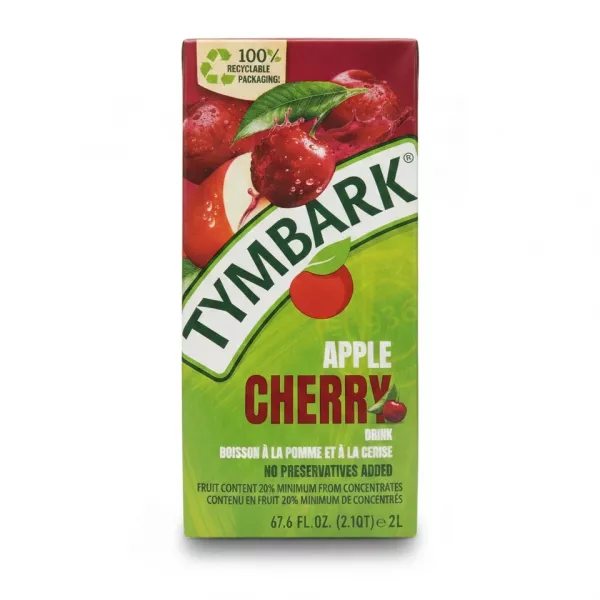 Tymbark Apple Cherry Drink carton front with apple and cherry graphics