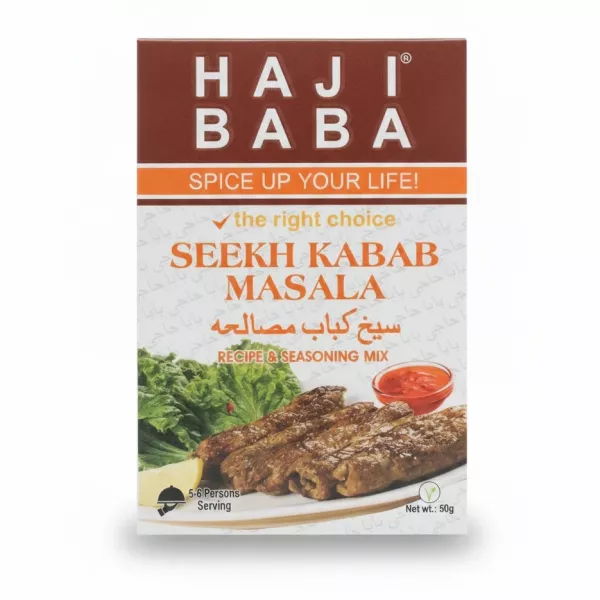 Box of Haji Baba Seekh Kabab Masala spice mix