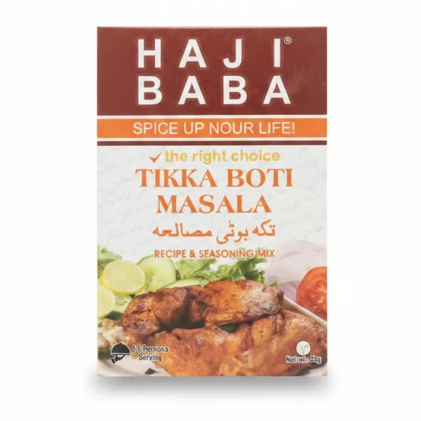 Haji Baba Tikka Boti Masala spice mix box front
