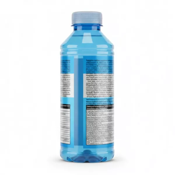 Back view of OSHEE Vitamin Water showing nutritional and ingredient label