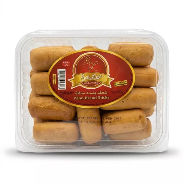 Enhanced Front of Bon Lait Palm Bread Sticks 350g pack