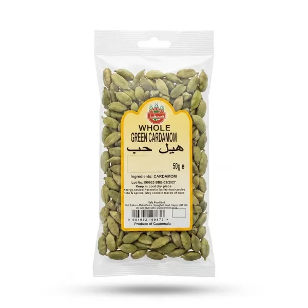 Enhanced Hand holding Safa Whole Green Cardamom 50g packet