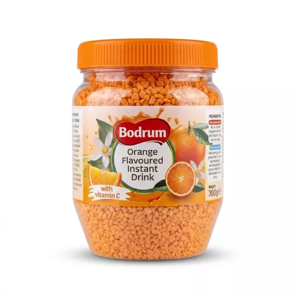 Enhanced Hand holding Bodrum Orange Flavoured Instant Drink jar