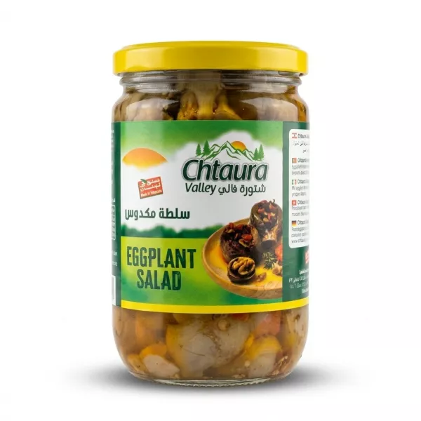 Enhanced Front view of Chtaura Valley Eggplant Salad jar 660g