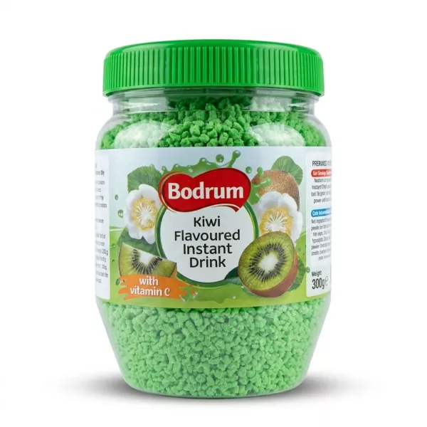 Enhanced Bodrum Kiwi Flavoured Instant Drink jar front view