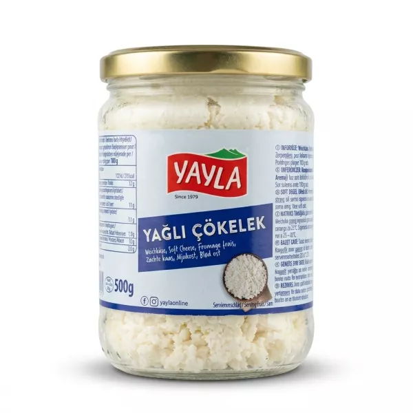 Enhanced Front of Yayla Yağlı Çökelek soft cheese jar 500g