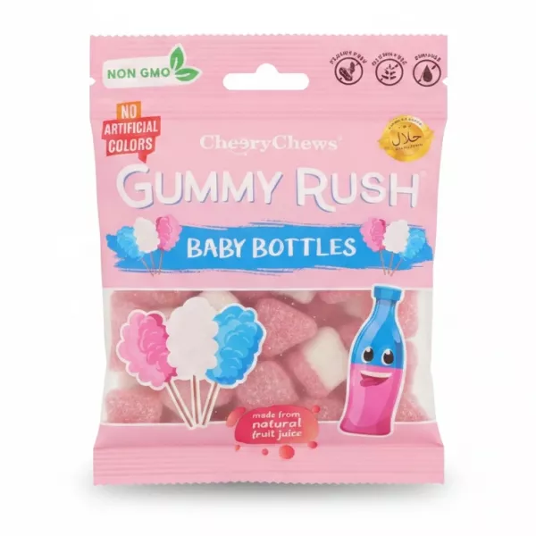 Cheery Chews Gummy Rush Baby Bottles candy packaging front