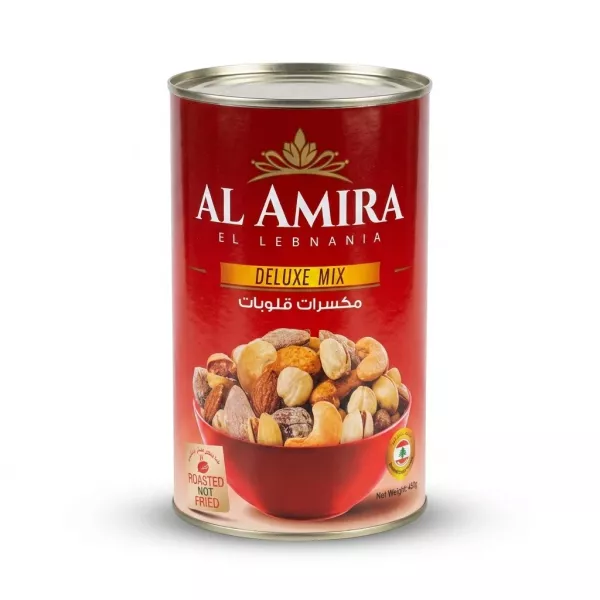 Enhanced Front image of Al Amira Deluxe Mix Nuts 450g tin