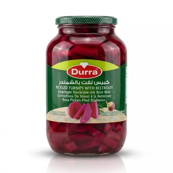 Enhanced Front of Durra Pickled Turnips with Beetroot jar