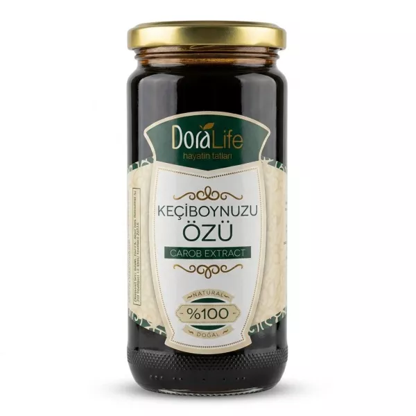Enhanced Front view of Dora Life 100% Carob Extract jar