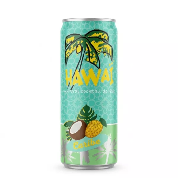 Enhanced Front of Hawai Caribe tropical soft drink can