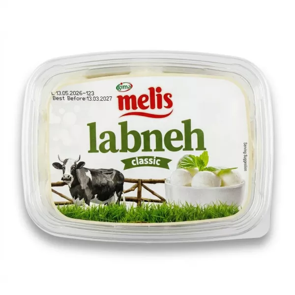 Enhanced Top view of Melis Labneh Classic Cheese Balls packaging with price label