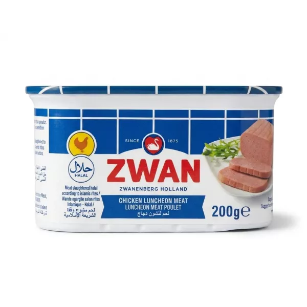 Enhanced Front of Zwan Chicken Luncheon Meat 200g can