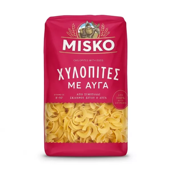 Enhanced Front view of Misko Chilopites with Eggs pasta pack
