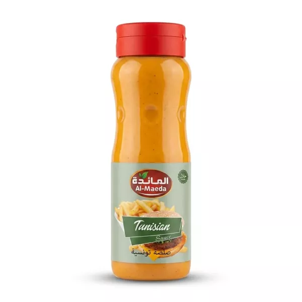 Enhanced Al-Maeda Tunisian Sauce bottle front label