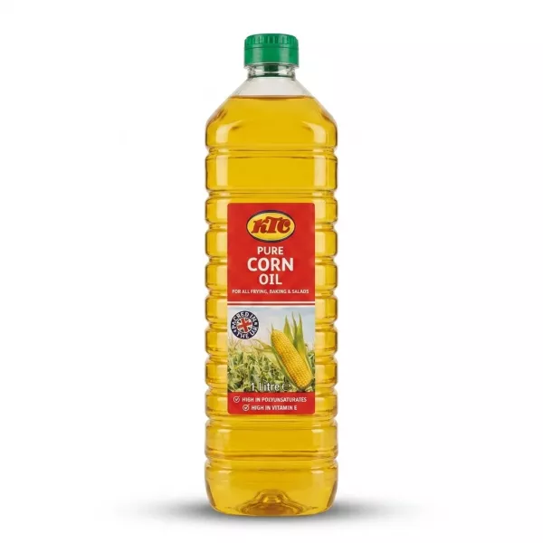 Enhanced Front of KTC Pure Corn Oil 1 Litre bottle