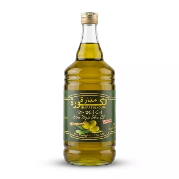 Enhanced Front label of Manart Alkoura Extra Virgin Olive Oil bottle 750ml