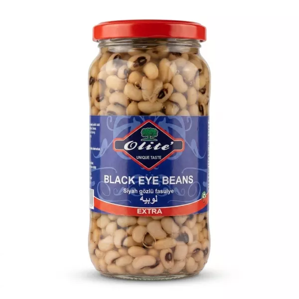 Enhanced Front view of Olite' Black Eye Beans Extra jar