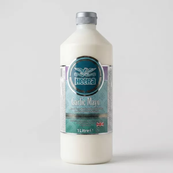 Enhanced Front of Heera Garlic Mayo 1 Litre bottle in shop